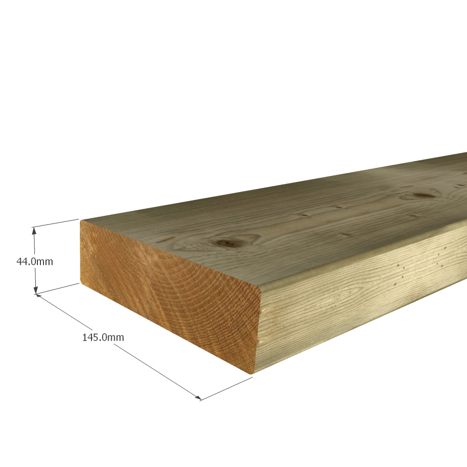 47 X 150 (44 X 145mm Finished Sizes) Treated C24 Grade Timber Joists ...