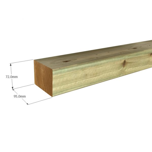 72 x 95mm x 4.8m C16 Treated Timber Joists - Image 2